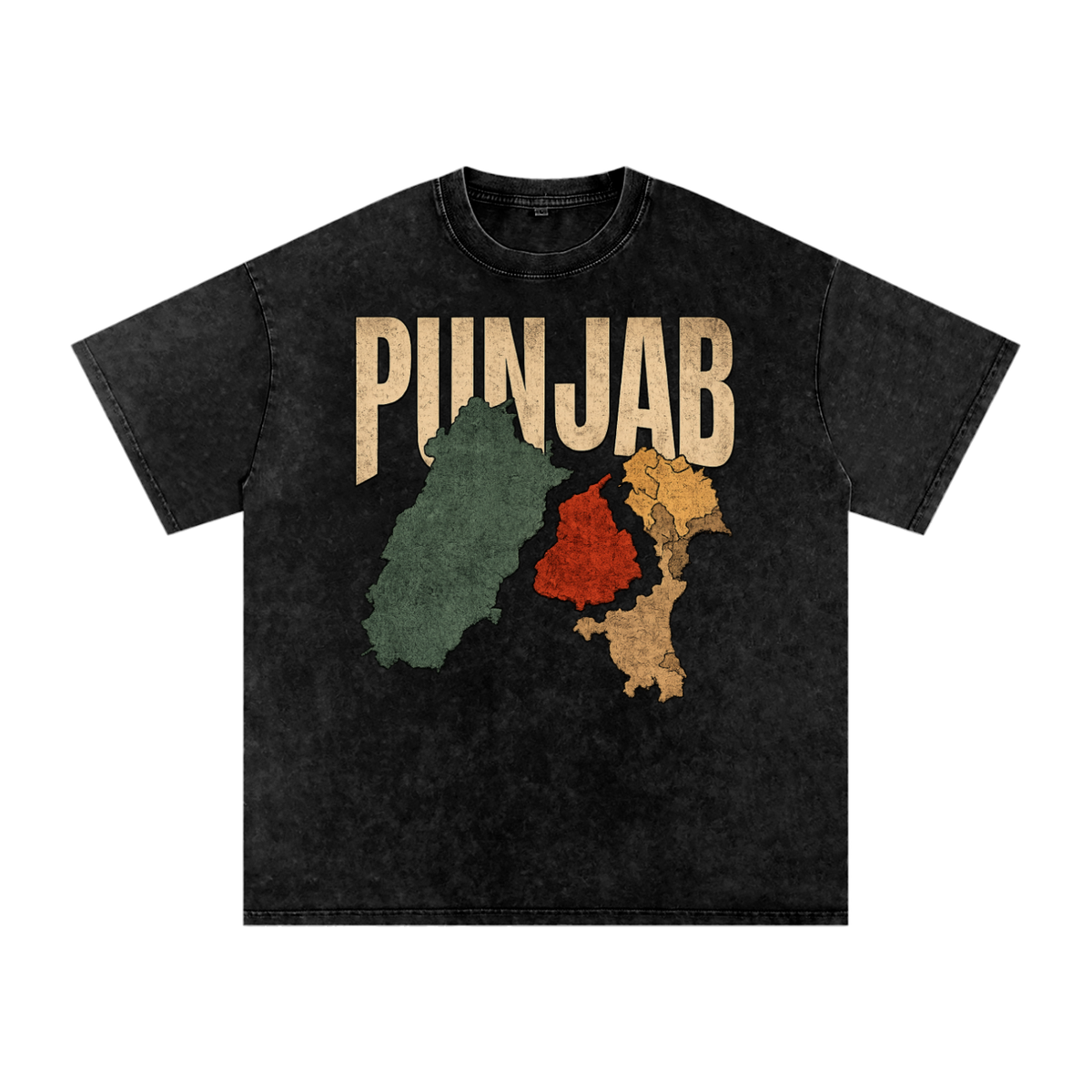 Punjab Heritage Snow Washed Oversized T-Shirt